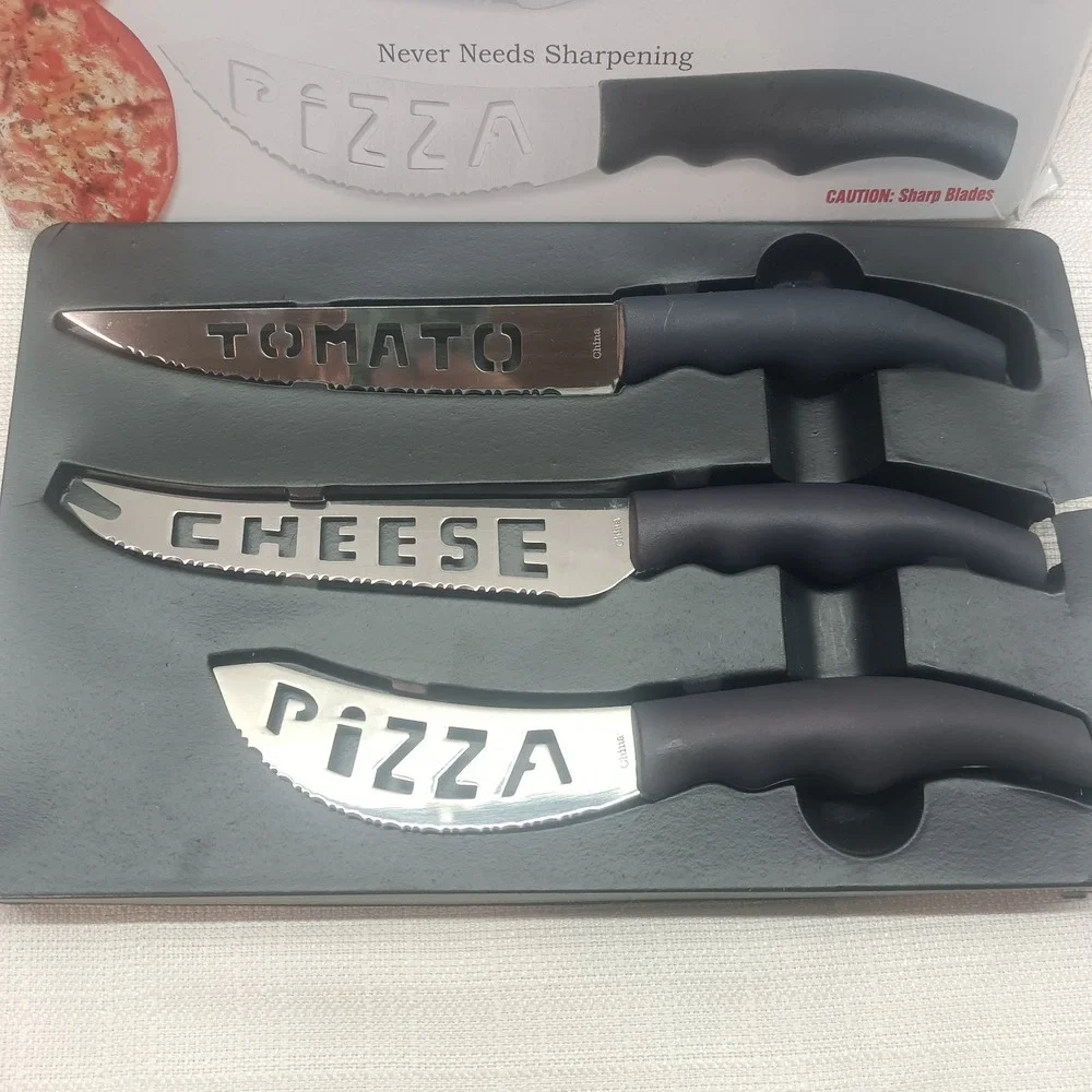 FOREVER SHARP 3‎ Piece Gourmet Knife Set-Tomato, Pizza, Cheese